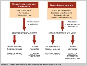 FIGURA 1. Seguimiento del paciente con resección ileal según el riesgo de recurrencia.
